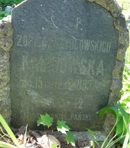 Nagrobek Zofii Kalinowskiej z cmentarza na Rossie w Wilnie, stan z 2015 r.