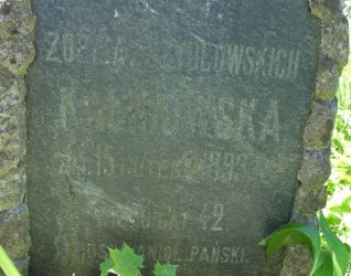 Nagrobek Zofii Kalinowskiej z cmentarza na Rossie w Wilnie, stan z 2015 r.