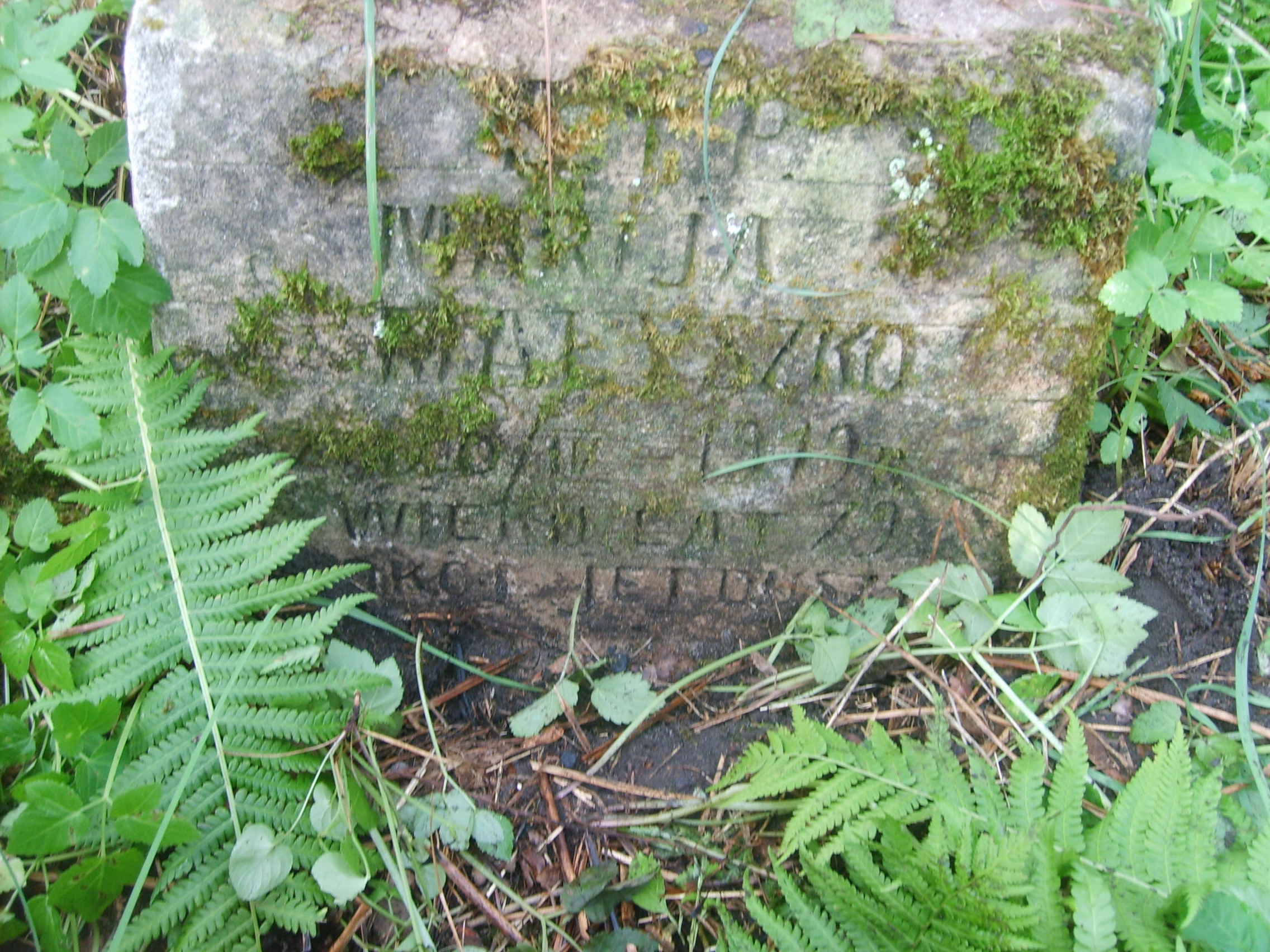 Fragment of the gravestone of Maria and Maria Malyshko from the Ross Cemetery in Vilnius, as of 2013.