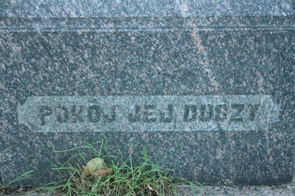 Fragment of Apolonia Kozlowska's gravestone from the Ross Cemetery in Vilnius, as of 2013.