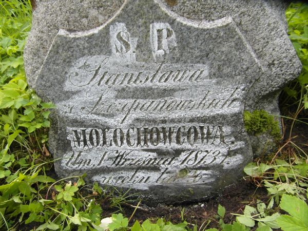Nagrobek Stanisławy Mołochowiec, cmentarz na Rossie w Wilnie, stan na 2013 r.