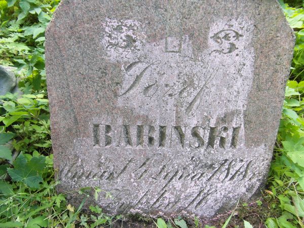 Nagrobek Józefa Babińskiego, cmentarz na Rossie w Wilnie, stan na 2013 r.