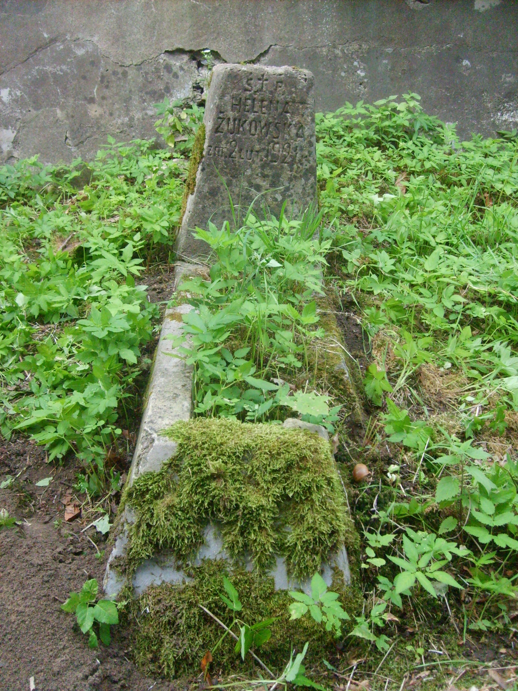 Tombstone of Helena Zhukowska, Na Rossie cemetery in Vilnius, as of 2013