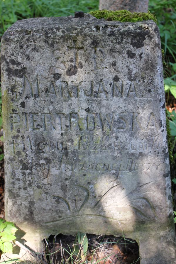 Tombstone of Marianna Piertrowska, Rossa cemetery in Vilnius, as of 2013