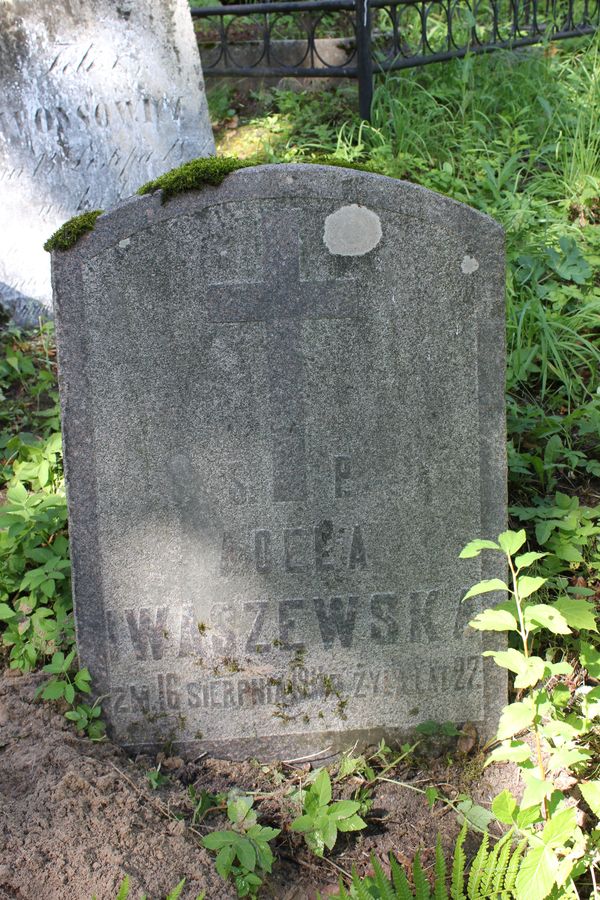 Nagrobek Adeli Iwaszewskiej, cmentarz na Rossie w Wilnie, stan z 2013