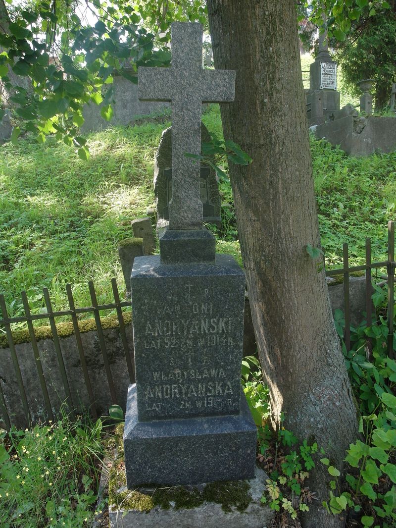 Nagrobek rodziny Andryańskich, cmentarz Na Rossie w Wilnie, stan z 2015 r.