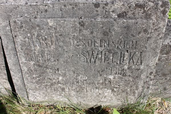 Inscription from the gravestone of Maria Swiecicka, Ross Cemetery in Vilnius, as of 2013.