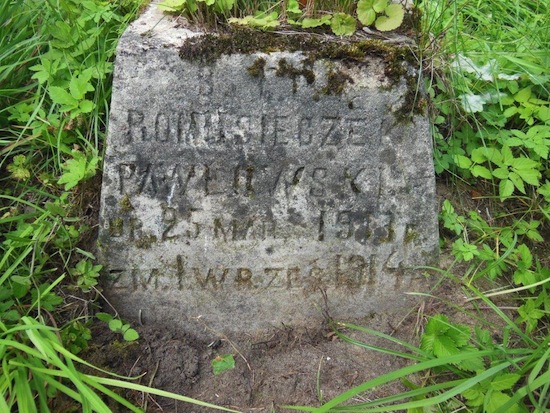 Inskrypcja nagrobka Romana Pawłowskiego, cmentarz Na Rossie w Wilnie, stan z 2013