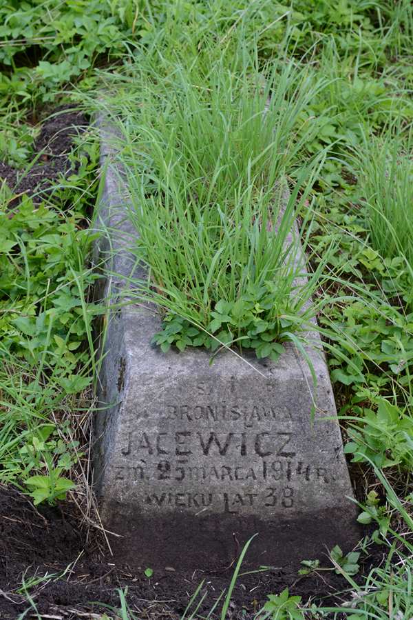 Nagrobek Bronisławy Jacewicz, cmentarz na Rossie, stan z 2013 roku