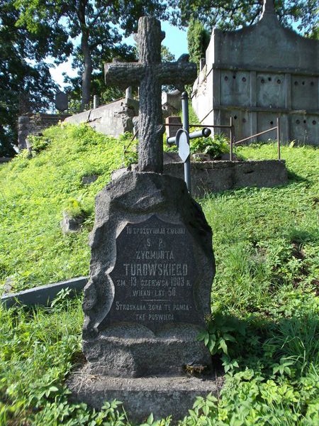 Nagrobek Zygmunta Turowskiego, cmentarz Na Rossie w Wilnie, stan z 2013 roku