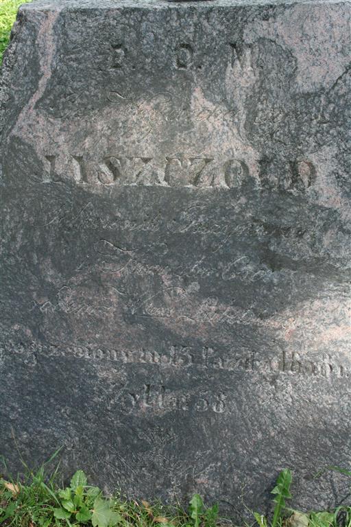 Fragment of Jan Jaszczołd's tombstone from the Ross Cemetery in Vilnius, as of 2013.