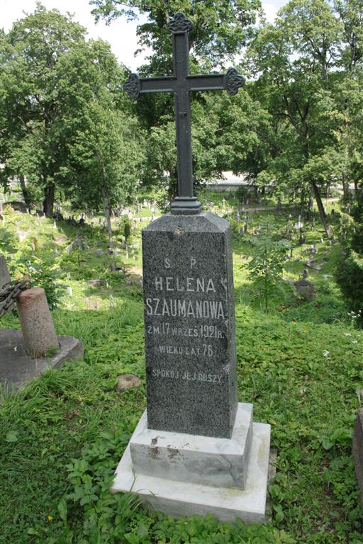 Tombstone of Helena Shaumanova from the Ross Cemetery in Vilnius, as of 2013