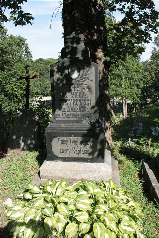 The tombstone of Rev. Michal Szwykowski from the Ross Cemetery in Vilnius, as of 2013.