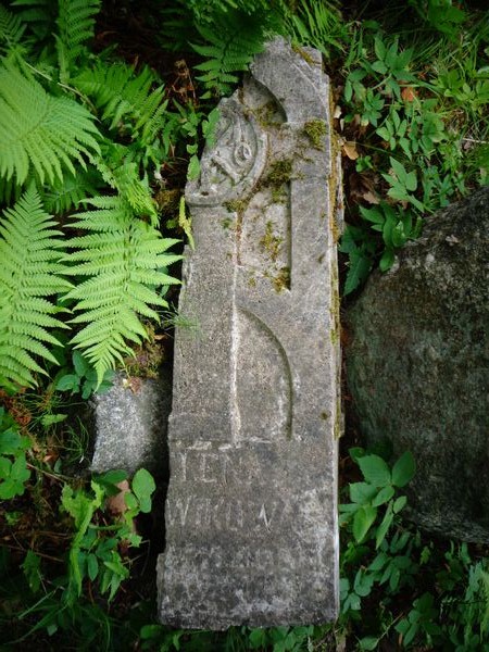 Fragment grobowca [...]leny [...]wikowej, cmentarz Na Rossie w Wilnie, stan z 2014 r.