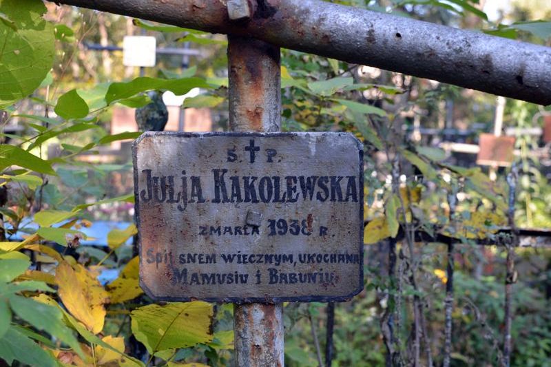 Inscription from the tombstone of Julia Kąkolewska