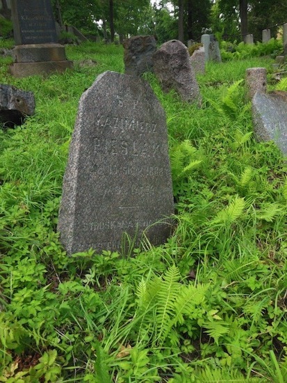 Tombstone of Kazimierz Pieślak, Na Rossie cemetery in Vilnius, as of 2013