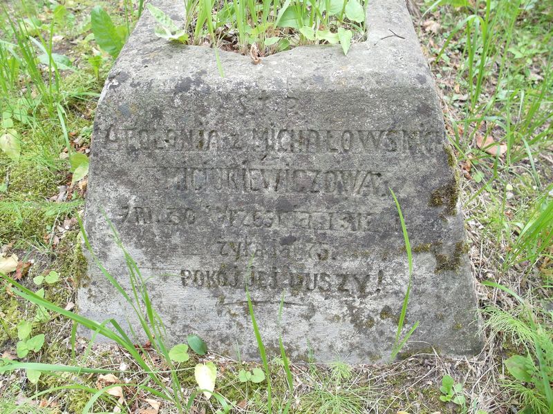 Tombstone of Apolonia Miciukiewicz, Ross cemetery in Vilnius, as of 2013.