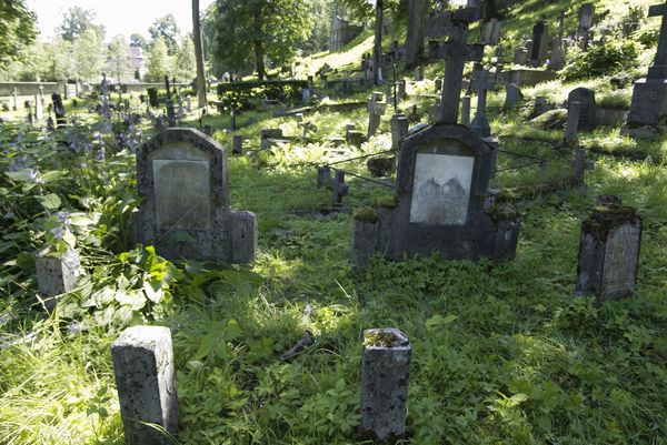 Nagrobek Julii Wasilewskiej z nagrobkiem Władysława Karczewskiego, cmentarz na Rossie w Wilnie, stan z 2013