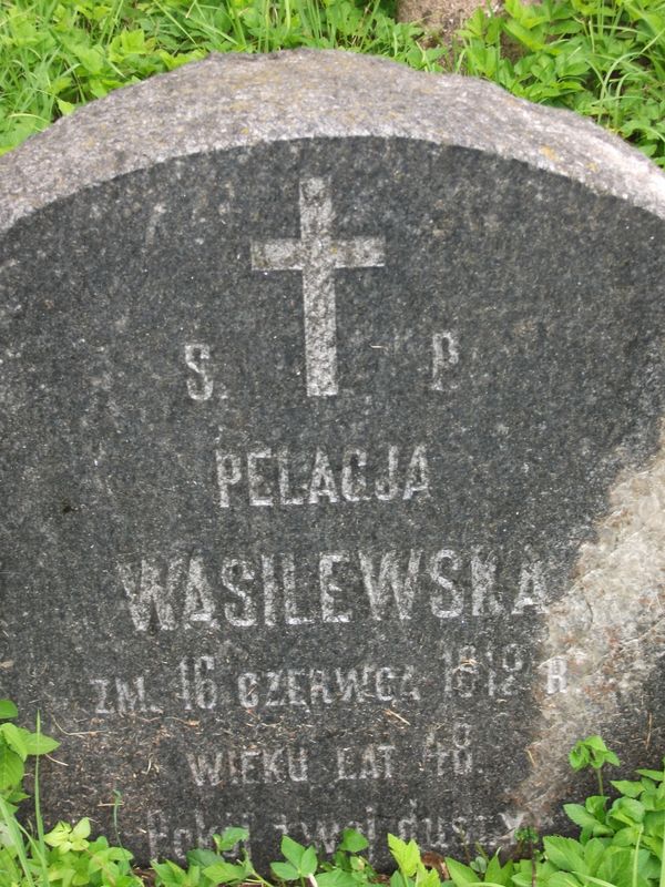 Tombstone of Pelagia Vasilevskaya, Ross cemetery in Vilnius, as of 2013.