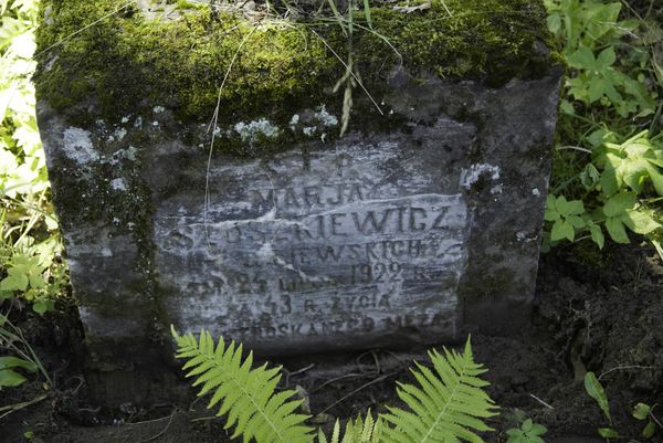 Inscription on the gravestone of Maria Szuszkiewicz, Rossa cemetery in Vilnius, as of 2013