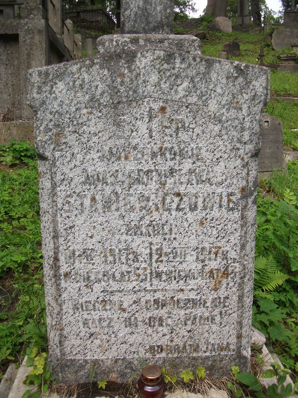 Tombstone of Adam and Bronislawa Staniewicz, Ross cemetery in Vilnius, as of 2013.
