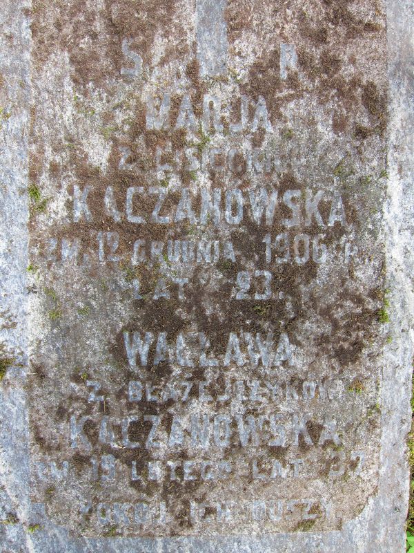Tombstone of Maria and Wacława Kaczanowski, Ross Cemetery in Vilnius, as of 2013.