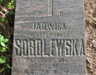 Nagrobek Jadwigi Sobolewskiej, cmentarz na Rossie w Wilnie, stan z 2013 r.