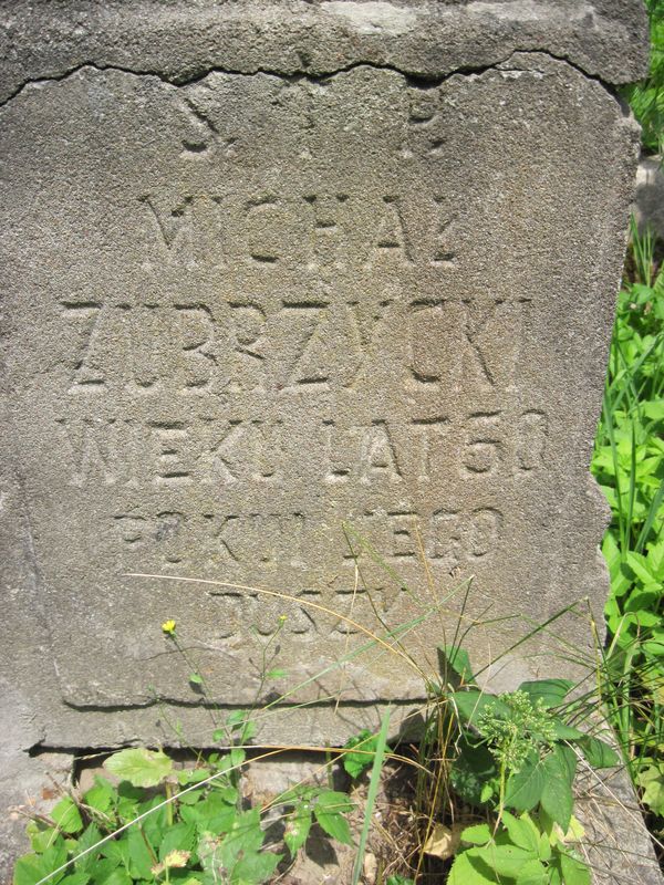 Tombstone of Michal Zubrzycki, Ross Cemetery in Vilnius, as of 2013.