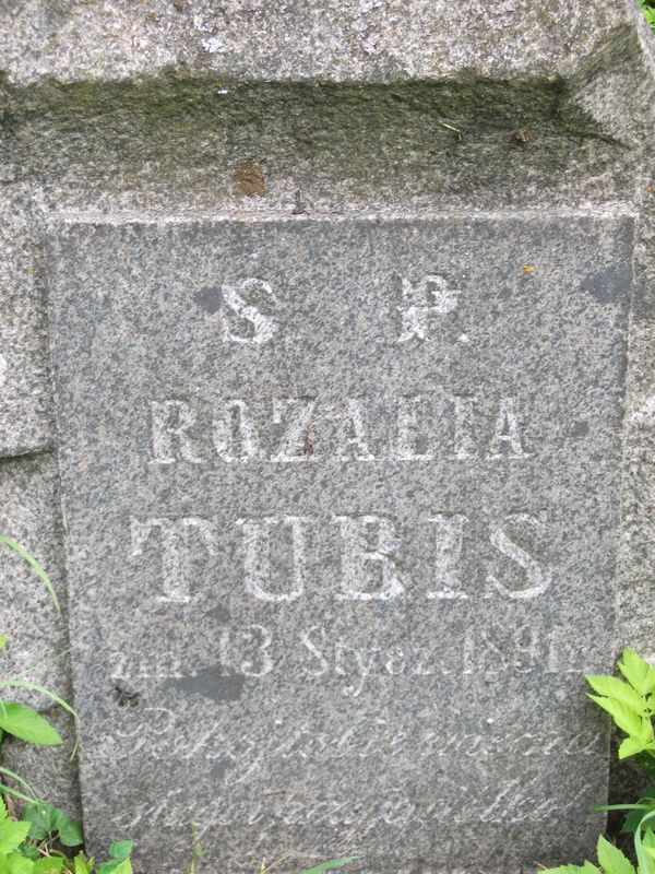 Nagrobek Rozalii Tubis, cmentarz na Rossie w Wilnie, stan na 2013 r.
