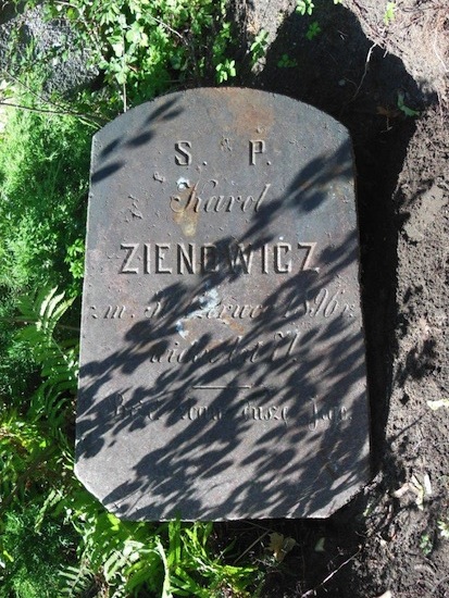 Tombstone of Karol Zienowicz, Na Rossie cemetery in Vilnius, as of 2013