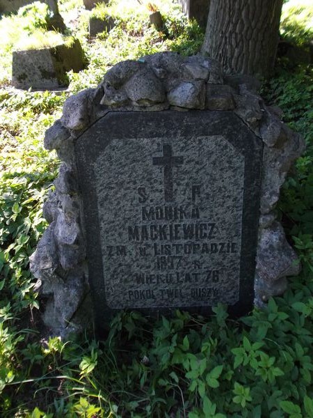 Tombstone of Monika Mackiewicz, Na Rossie cemetery in Vilnius, as of 2012