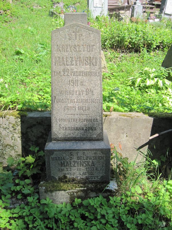 Tombstone of Maria and Krzysztof Malzynski, Ross cemetery in Vilnius, as of 2013.