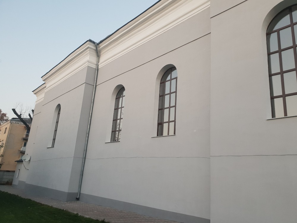 Façade of St. John of Nepomuk Church in Dubna after renovation