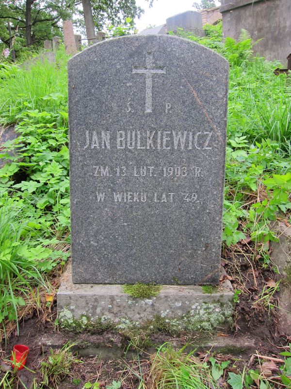 Tombstone of Jan Bulkevich, Ross Cemetery in Vilnius, as of 2013.