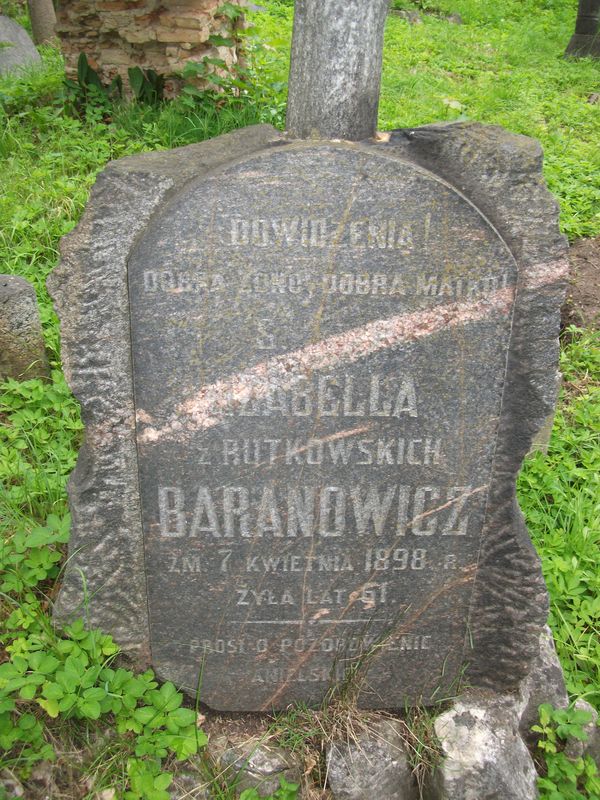 Tombstone of Izabella Baranowicz, Ross cemetery in Vilnius, as of 2013.