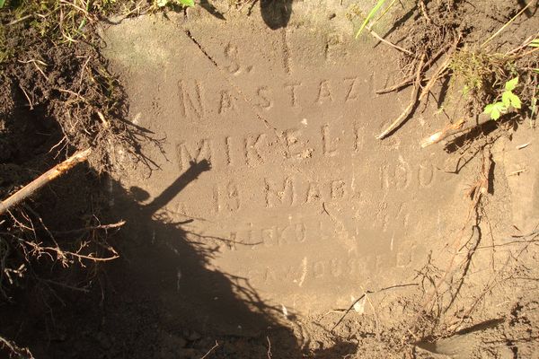 Nagrobek Nastazji Mikelis , cmentarz na Rossie w Wilnie, stan na rok 2013