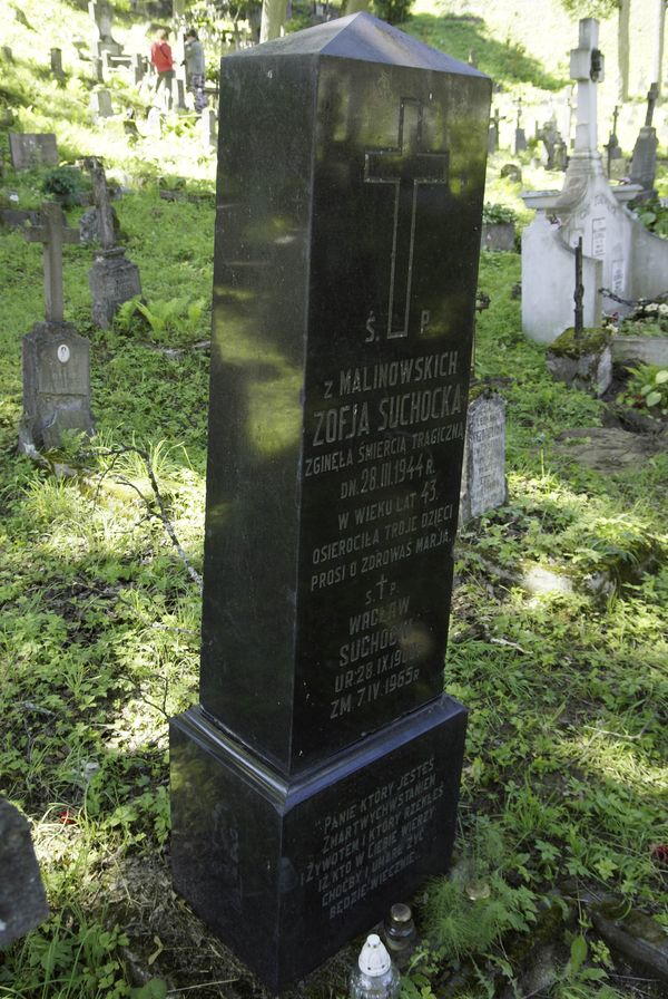 Nagrobek Zofii, Tadeusza i Wacława Suchockich, cmentarz na Rossie w Wilnie, stan z 2013