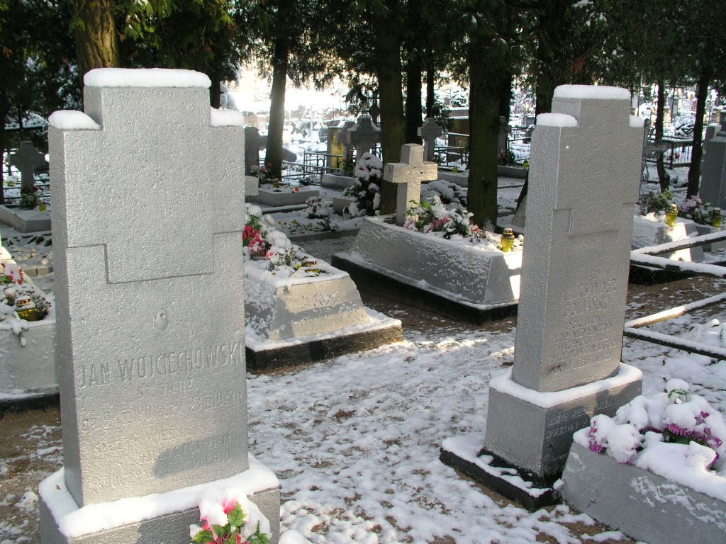 Graves of Border Protection Corps soldiers in the cemetery