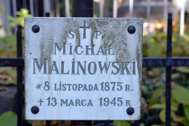 Napis z nagrobka Michała Malinowskiego  z rodziną
