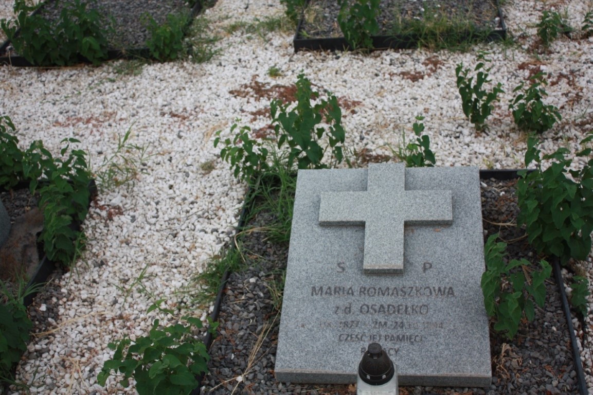 Maria Romaszkanowa , Kwatera grobów polskich uchodźców z 1939 r. na miejscowym cmentarzu katolickim