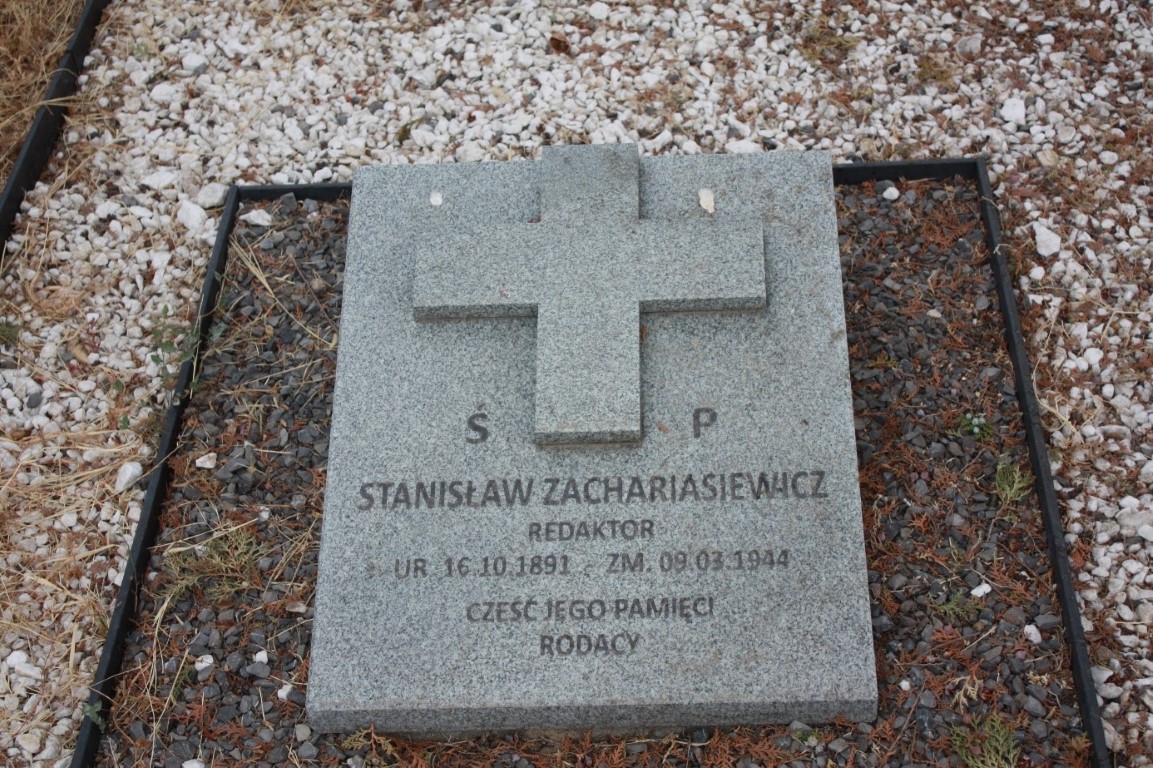 Stanisław Zachariasiewicz, Kwatera grobów polskich uchodźców z 1939 r. na miejscowym cmentarzu katolickim