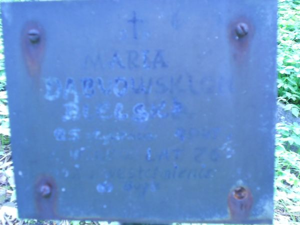 Fragment of Maria Bielski's tombstone, Na Rossie cemetery in Vilnius, as of 2015.