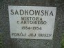 Fotografia przedstawiająca Nagrobek Wiktorii Sadkowskiej