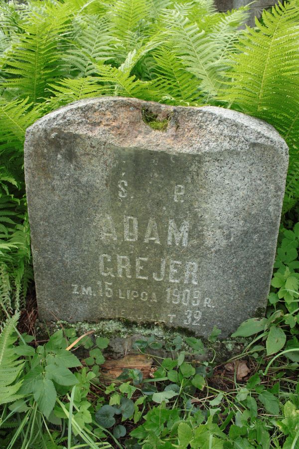 Tombstone of Adam Grejer, Na Rossie cemetery in Vilnius, as of 2013