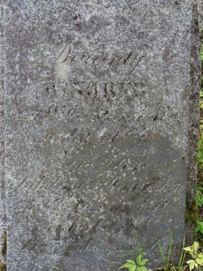 Inscription on the gravestone of Jakobina and Wincenty Winober, Na Rossie cemetery in Vilnius, as of 2013