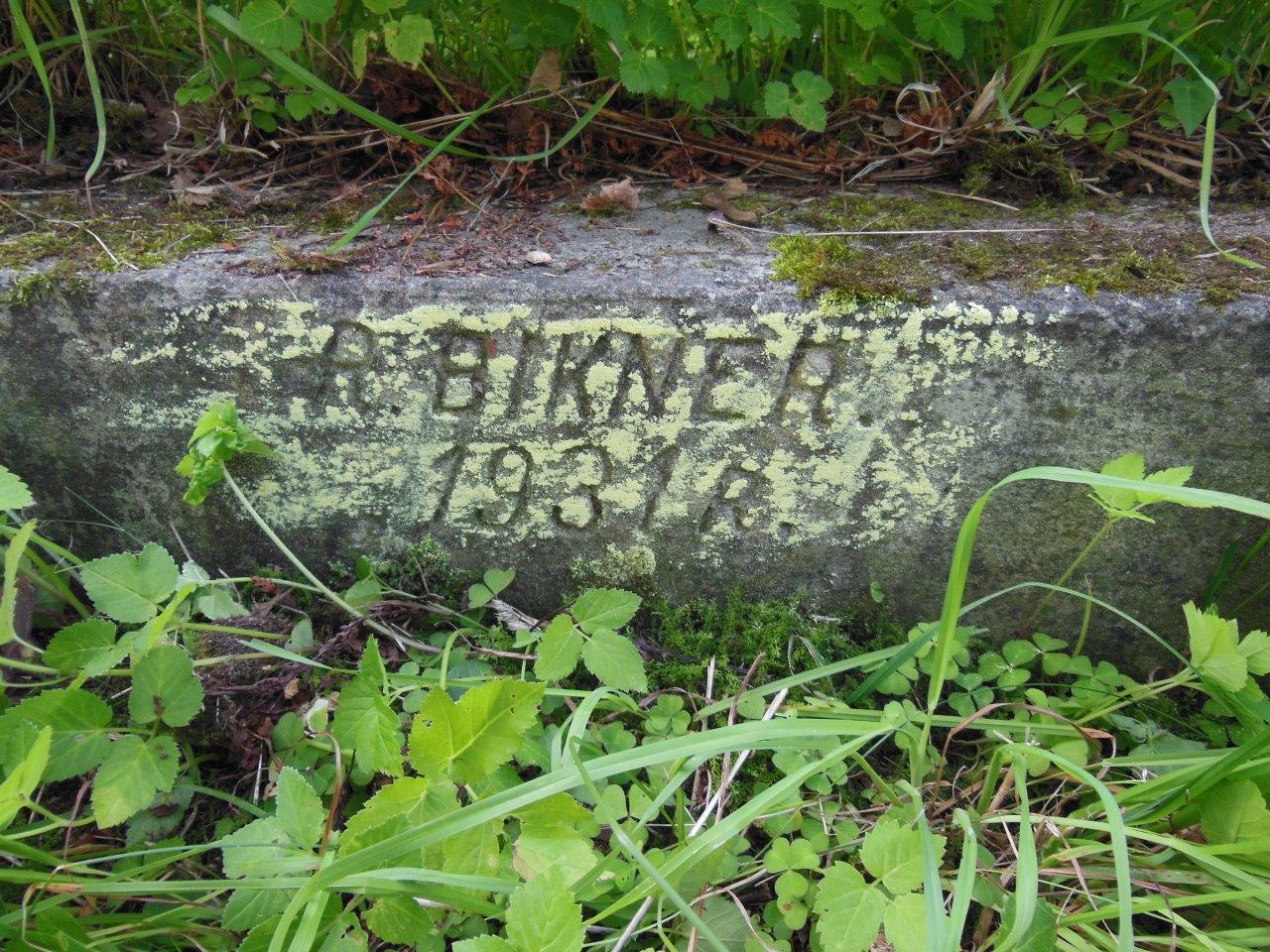 A fragment of the tombstone of Agrypina, František and Josef Savoniewicz and Kazimiera Odolska, Na Rossie cemetery in Vilnius, as of 2013