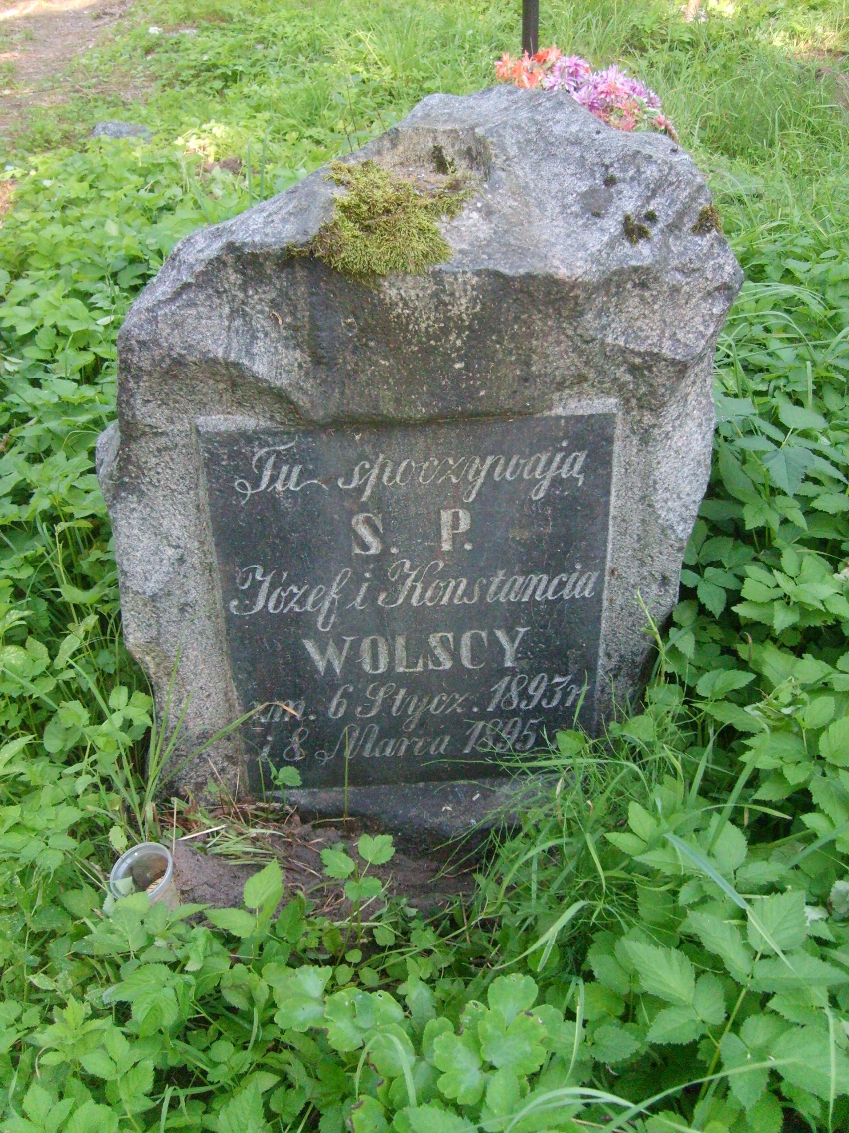 Tombstone of Jozef and Constance Wolski, Na Rossie cemetery in Vilnius, as of 2013