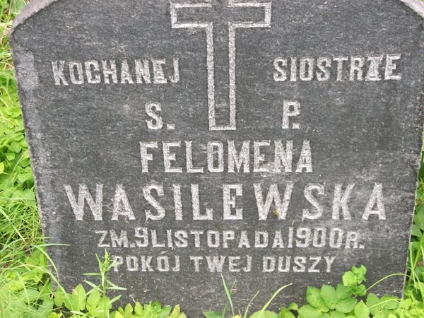 Nagrobek Felomeny Wasilewskiej, cmentarz na Rossie w Wilnie, stan na 2013 r.