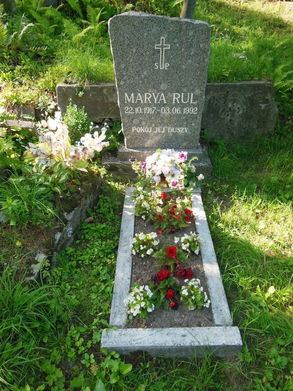 Nagrobek Marii Rul, cmentarz Na Rossie w Wilnie, stan z 2013