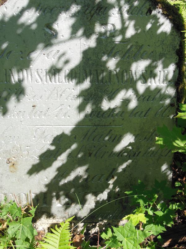 Fragment grobowca Jana, Józefa i Tekli Malinowskich oraz Michała Tomaszewicza, cmentarz Na Rossie w Wilnie, stan z 2013